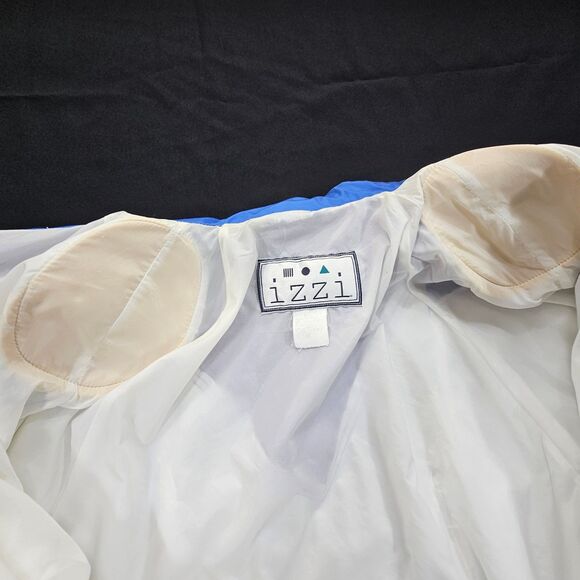 Izzi Women's Colorblock Windbreaker Jacket White Purple Teal Blue M - Picture 12 of 12